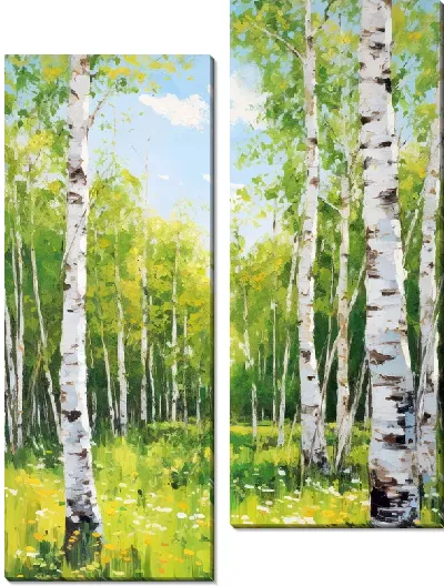 Модульная картина Берёзы №47