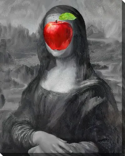 Постер Арт вандал Джоконда с яблоком