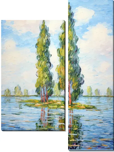 Модульная картина Кипарисы №4