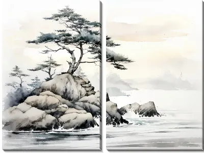 Модульная картина Кипарисы №7