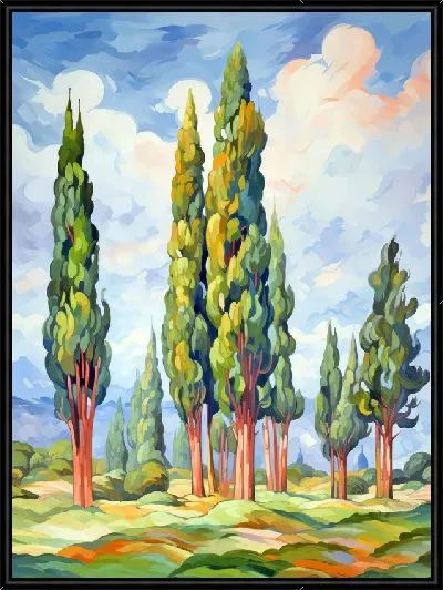 Картина Кипарисы №8