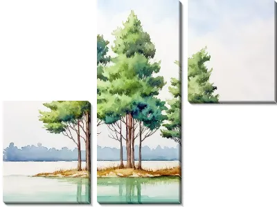 Модульная картина Кипарисы №9