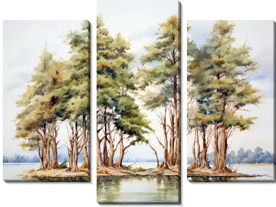 Модульная картина Кипарисы №12