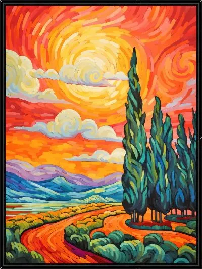 Картина Кипарисы №13