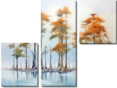 Модульная картина Кипарисы №17