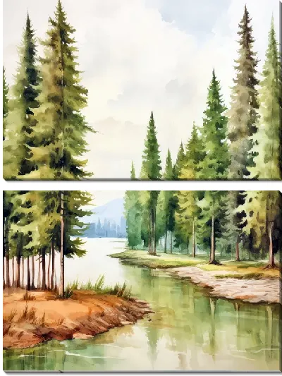 Модульная картина Кипарисы №18