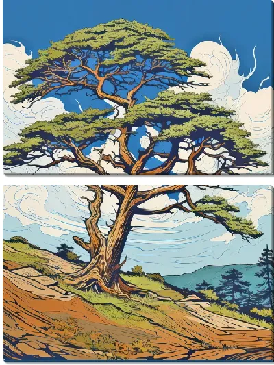 Модульная картина Кипарис №19