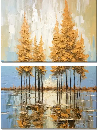 Модульная картина Кипарисы №28