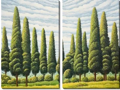 Модульная картина Кипарисы №31