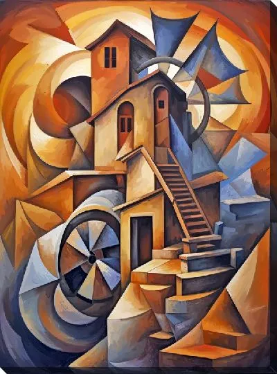 Картина маслом Мельница №1