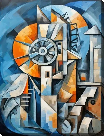 Картина маслом Мельница №2