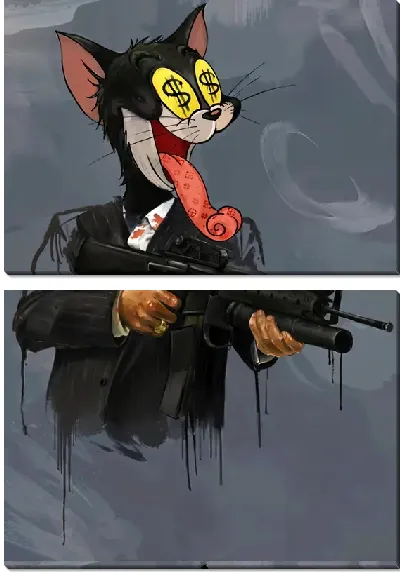 Модульная картина Арт вандал кот Том