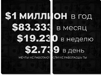 Модульная картина Мотивация 1 млн