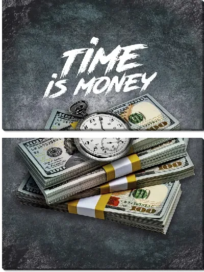 Модульная картина Денежный арт и время №8