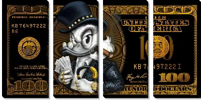 Модульная картина Денежный арт и Скрудж №12