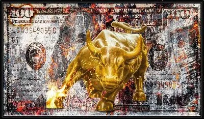 Картина Денежный арт и золотой бык №13