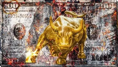 Денежный арт и золотой бык №13