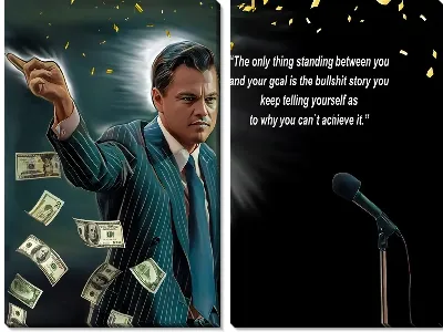 Модульная картина Денежный арт и Ди Каприо №19