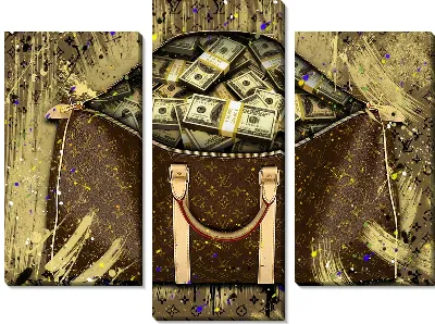 Модульная картина Арт и деньги в сумке №4