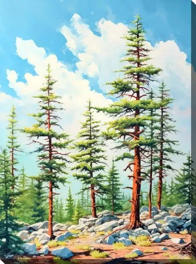 Картина маслом Сосны №25