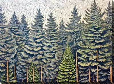 Картина маслом Сосны №34