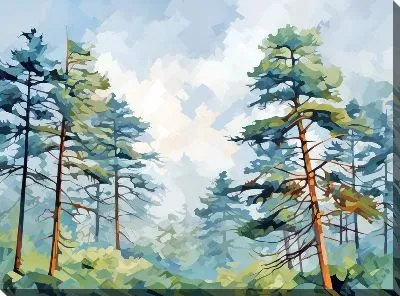 Картина маслом Сосны №44