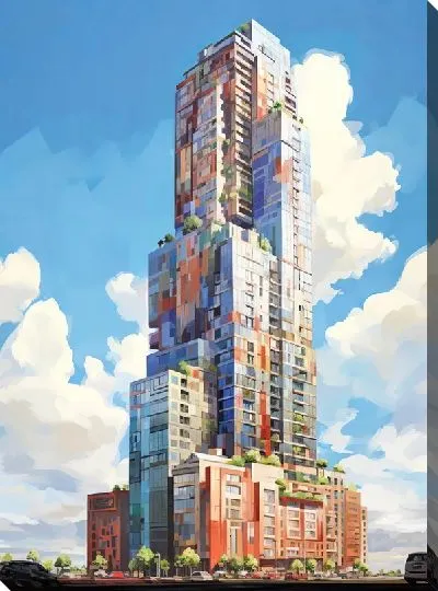 Картина маслом Небоскрёбы №211