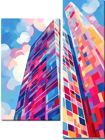 Модульная картина Небоскрёбы №51