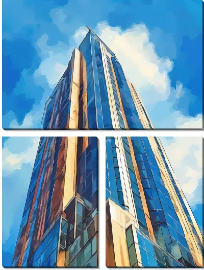 Модульная картина Небоскрёбы №121