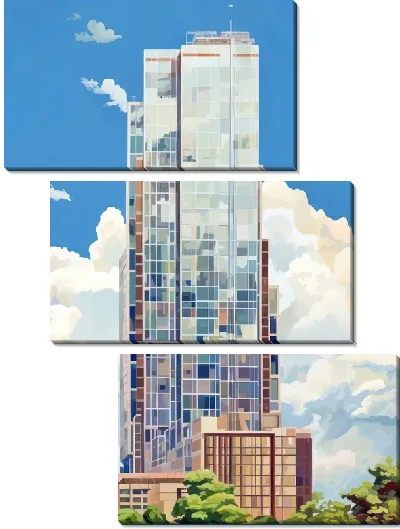 Модульная картина Небоскрёбы №212