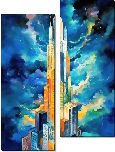 Модульная картина Небоскрёбы №34
