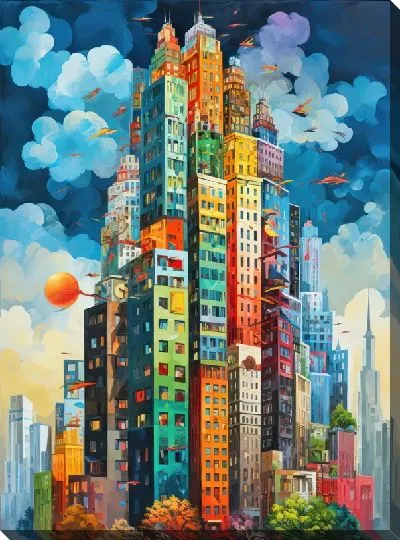 Картина маслом Небоскрёбы №44