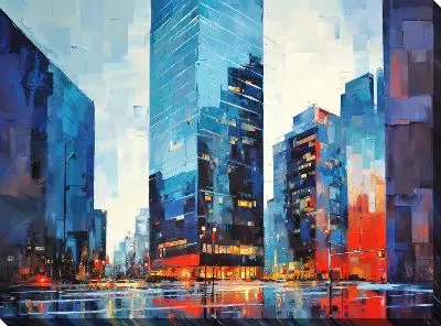 Картина маслом Небоскрёбы №47