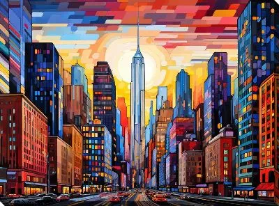Картина маслом Небоскрёбы №511