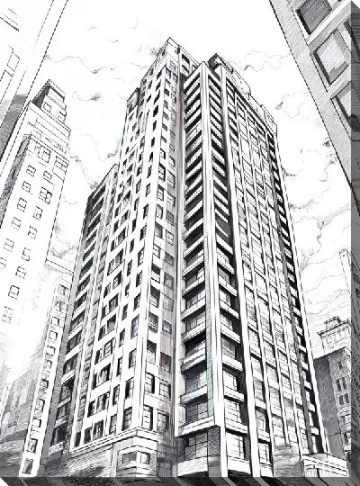 Картина маслом Небоскрёбы №64