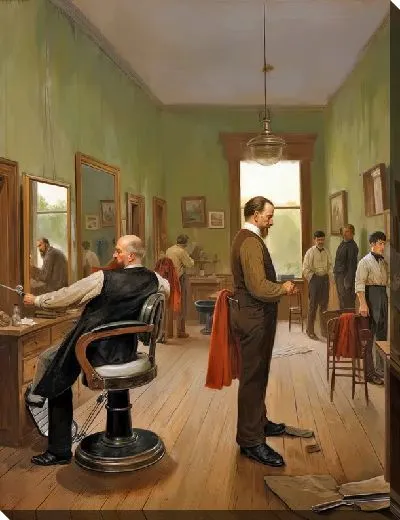 Картина маслом Барбершоп №1