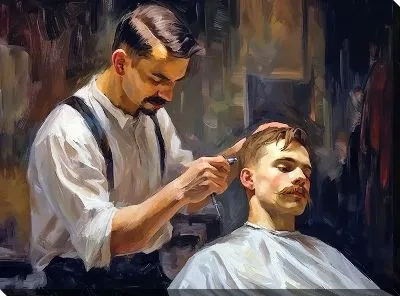 Картина маслом Барбершоп №13