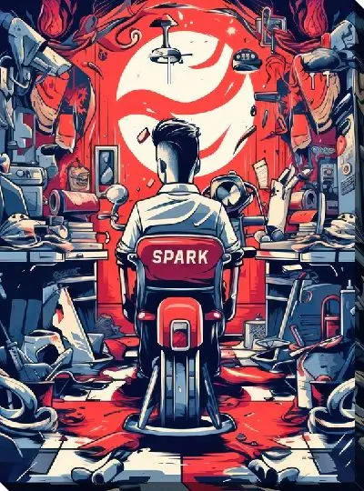 Картина маслом Барбершоп №14