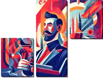 Модульная картина Барбершоп №15