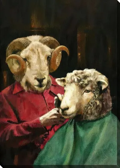 Картина маслом Барбершоп №26