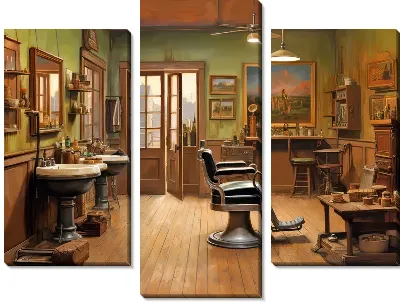 Модульная картина Барбершоп №28