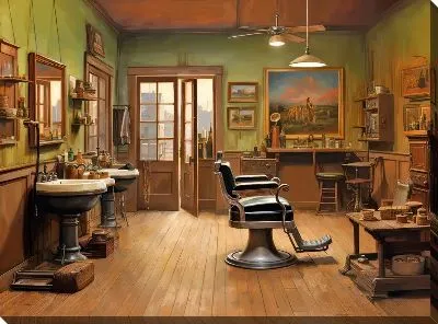 Картина маслом Барбершоп №28