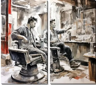 Модульная картина Барбершоп №38