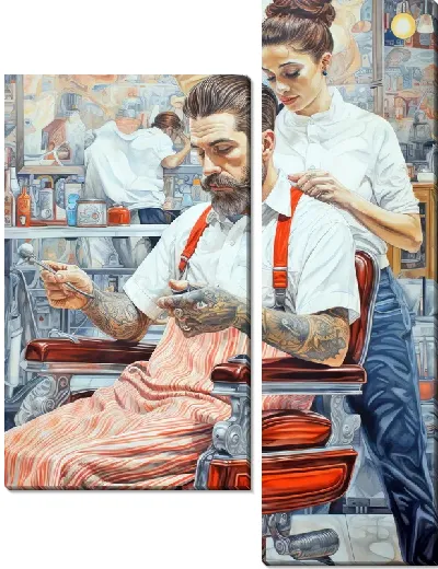 Модульная картина Барбершоп №42