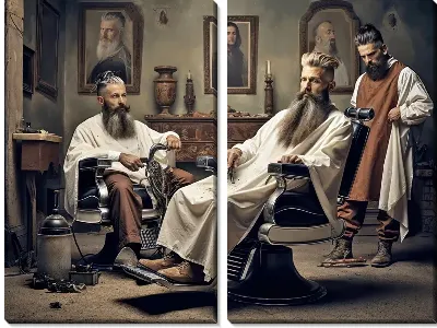 Модульная картина Барбершоп №43