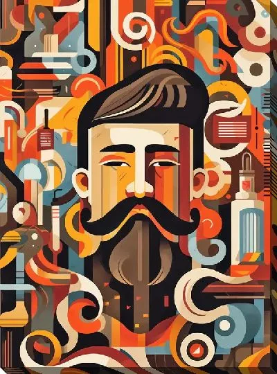 Картина маслом Барбершоп №45