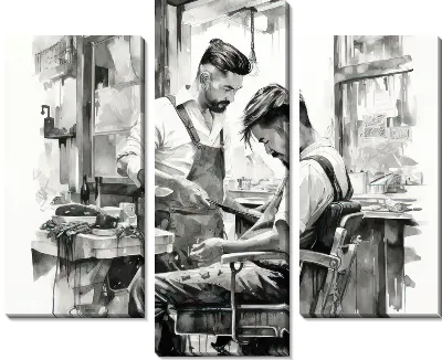 Модульная картина Барбершоп №49