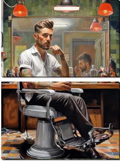 Модульная картина Барбершоп №52