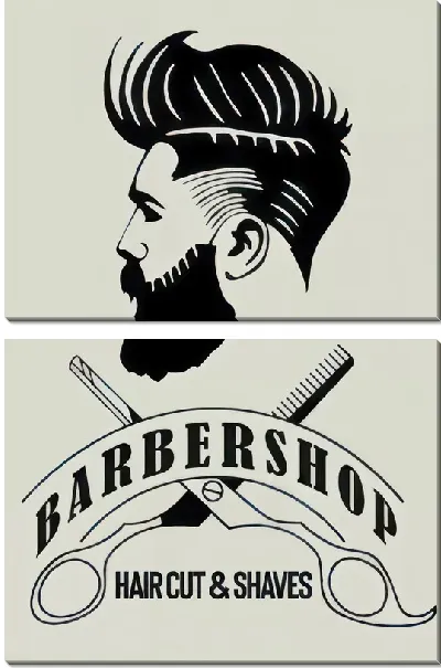 Модульная картина Барбершоп №64