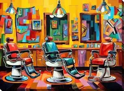 Картина маслом Барбершоп №71